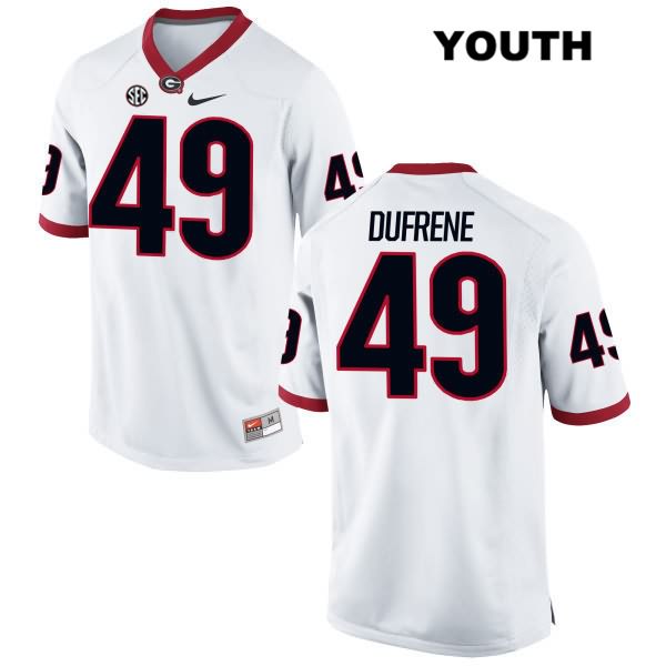 Georgia Bulldogs Youth Christian Dufrene #49 NCAA Authentic White Nike Stitched College Football Jersey UCK7656QS
